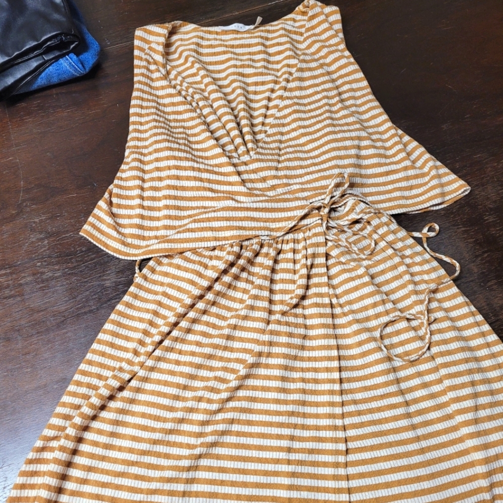 Striped wrap dress